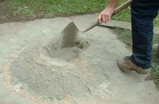 mixing concrete by hand