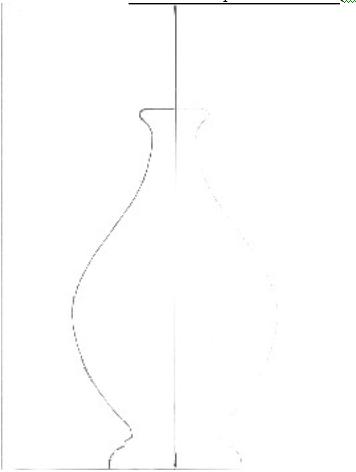 Draw half the shape of the vase