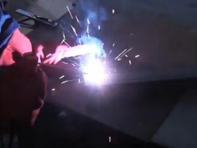 The arc from stick welding