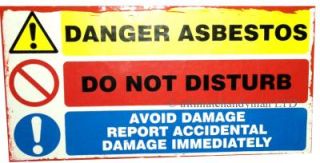 Asbestos warning sign