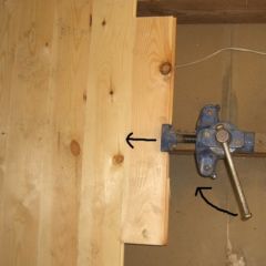 floorboard clamp in use